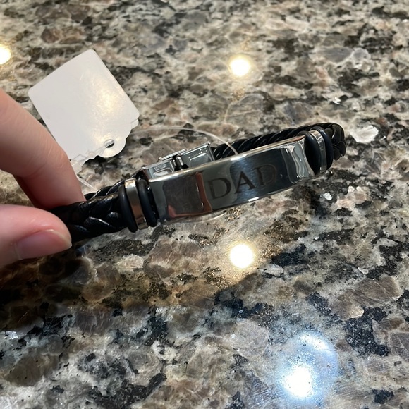 Other - NWT “DAD” Engraved Bracelet Men’s Black Handmade